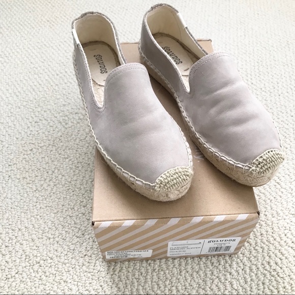 Soludos Suede Platform Smoking Slipper 6 - Picture 1 of 4